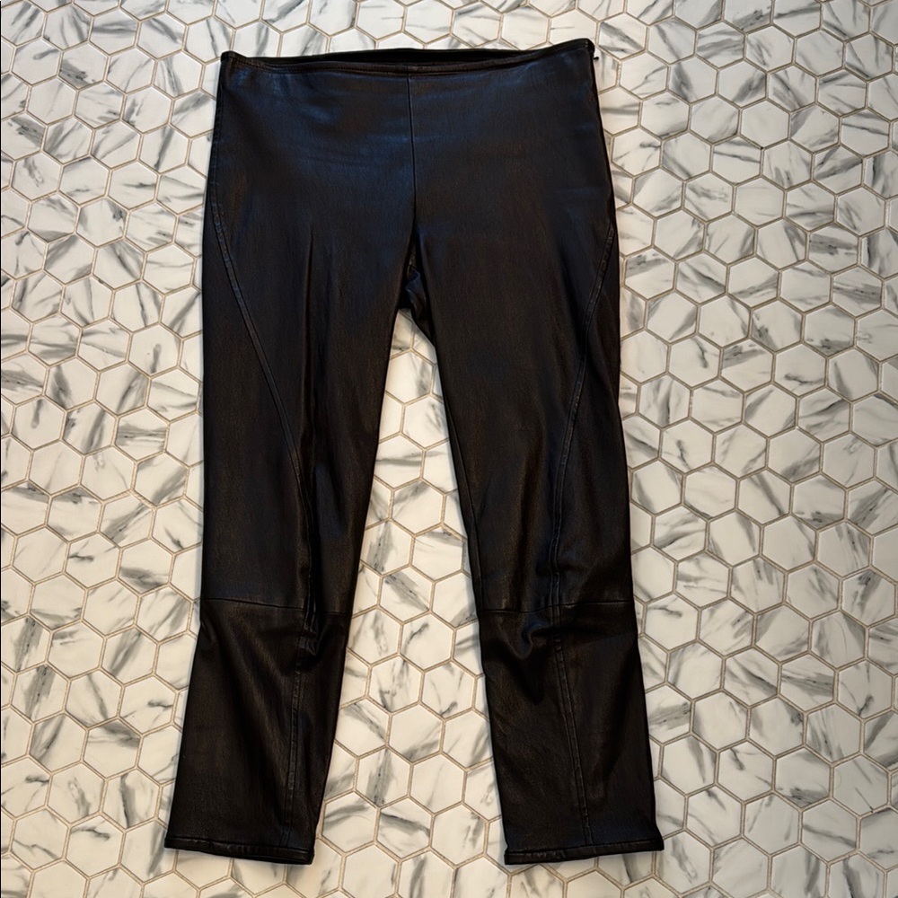 The Row Black Leather Pants